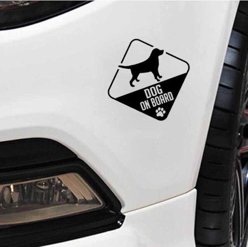 Dog On Board Arabada Köpek Var Sticker Yapıştırması Siyah