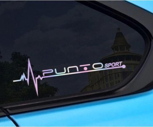 Fiat Punto Yan Cam Sticker Oto Kapı 20 Cm X 7 Cm Holo-chroma