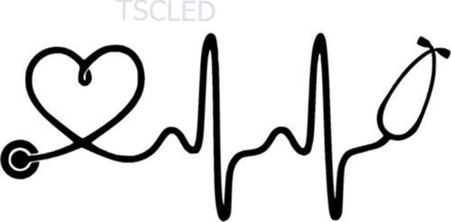 Doktor Stetoskop Kalp Atışı Araba Sticker