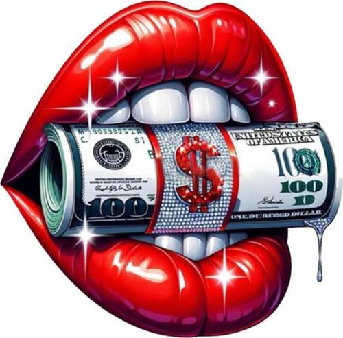 Dolarlı dudak sticker Araba, Motorsiklet, AraçEtiketCam Sticker 19CM