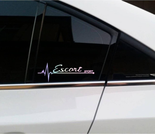 Escort Yan Cam Sticker Oto Kapı 20 Cm X 7 Cm Hologram c36