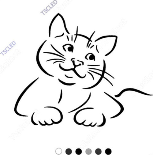 Düşünen Kedicik Sticker 17cm