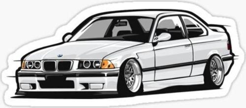 E36 Beyaz Cam Sticker Yapıştırma 16cm 2 Adet