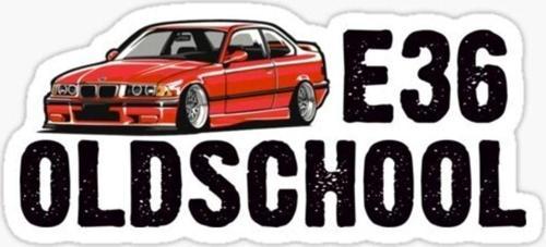 E36 Old School Sticker Yapıştırma 16cm 2 Adet