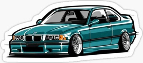 E36 Yeşil Cam Sticker Yapıştırma 16cm 2 Adet