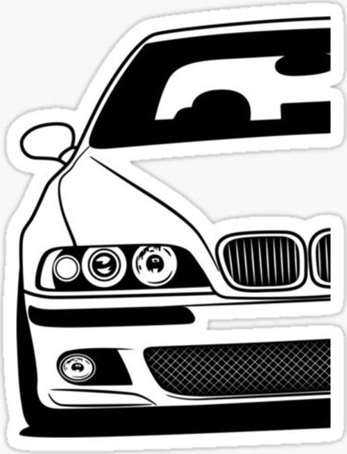 E39 Profil 2 Resmi Cam Sticker Yapıştırma 16cm 2 Adet