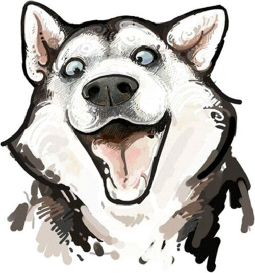 Husky Köpek Araba Sticker 18 Cm Etiket Yapıştırma
