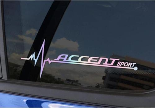 Hyundai Accent Yan Cam Sticker Oto Kapı 20 Cm X 7 Cm Holo-chroma