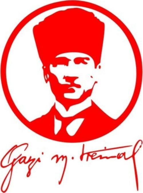 Gazi Mustafa Kemal Atatürk Oto Sticker 18 Cm Kırmızı Renk