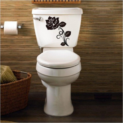 Gül Deseni Klozet Kapak Banyo Wc Sticker