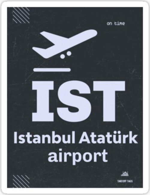 Istanbul Atatürk Hava Limanı 14 cm 2 Adet Sticker