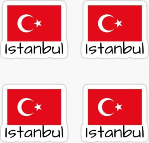 Istanbul Bayrak Sticker Oto Etiket Araba Yapıştırma 13cm