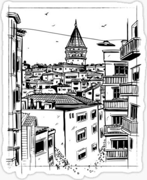 İstanbul Galata Kulesi Sticker Etiket Yapıştırma 17 cm