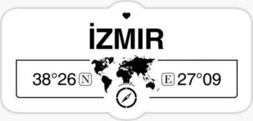 Izmir Gps Harita Sticker Oto Araba Yapıştırma 17cm