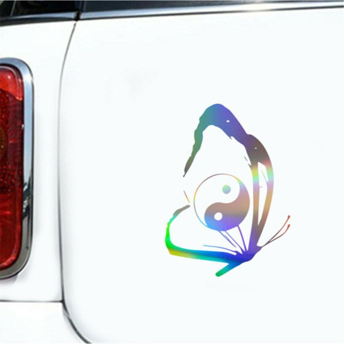 Kelebek Yin Yang Taiji Çıkartması Araba Sticker 15cm