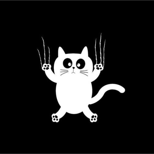 Komik Kedi Evcil Hayvan Araba Çıkartmaları Beyaz 18cm