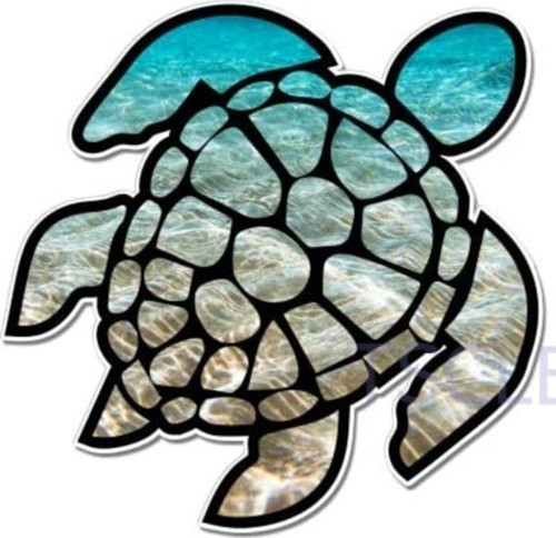 Kaplumbağa Plaj Okyanus Araba Sticker