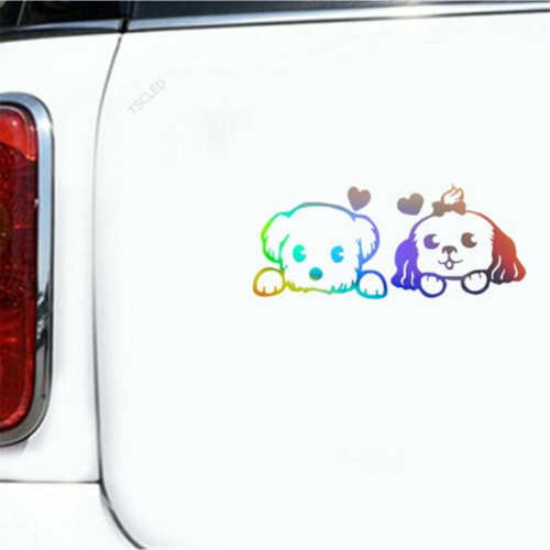 Lover İki Köpek Hayvan Oto Araba Tampon Sticker 1