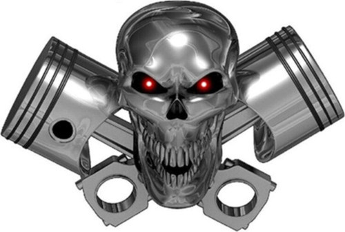 Kuru Kafa Piston Sticker 18 Cm Araba Etiket