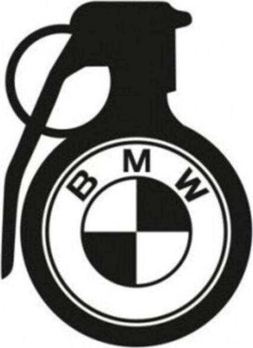 M Araba Komik El Bombası Sticker Yapıştırma