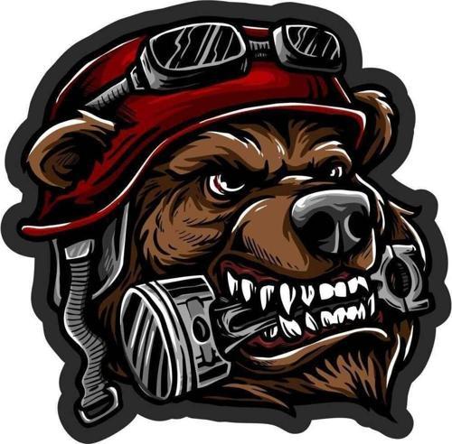 Kasklı Motorcu Köpek Sticker Yapıştırma 15cm