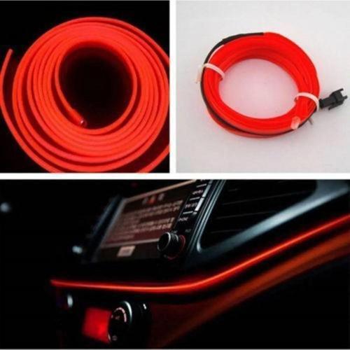 Kırmızı Işık Fitilli Şerit Neon Led Torpido Şeridi 2 Metre