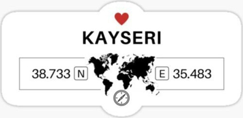 Kayseri Gps Harita Sticker Oto Araba Yapıştırma 17cm
