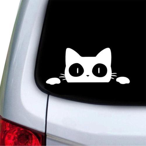 Kedi Araba Arka Cam Sticker Yapıştırması 19cm