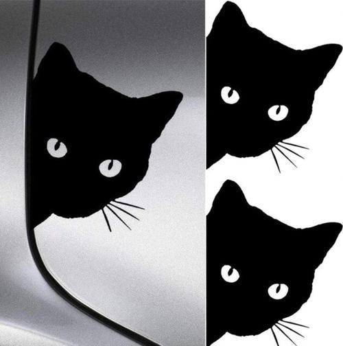 Kedi Araba Oto Sticker Yapıştırması 15cm 2adet