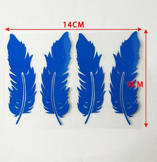 Mavi Renk Tüy Araba Sticker Yapıştırma 4 Adet