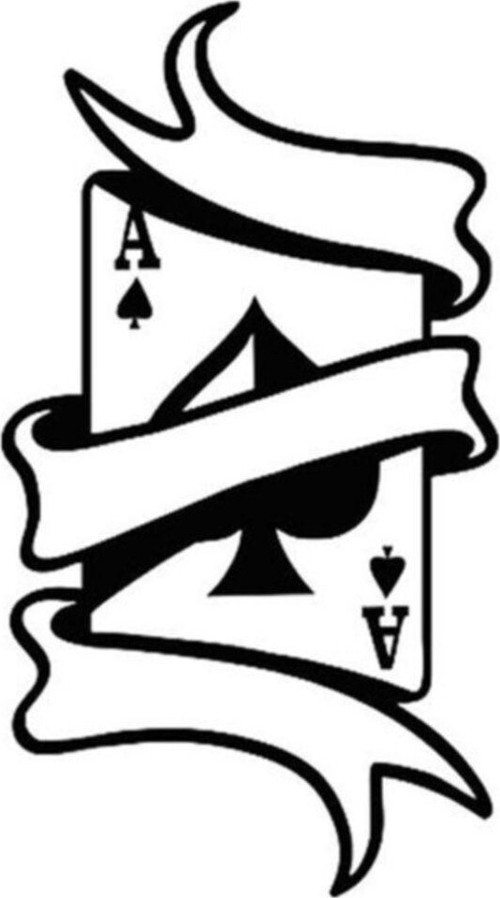 Maça As Poker Kağıt Sticker Yapıştırma Etiket 16cm Siyah