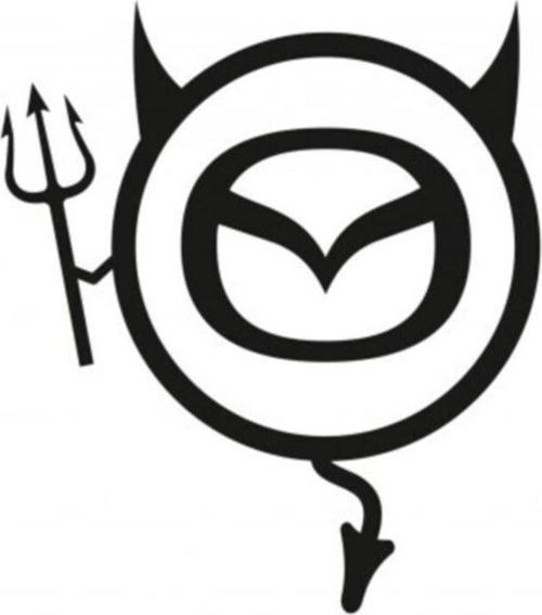 Mazda Araba Komik Şeytan Sticker Yapıştırma