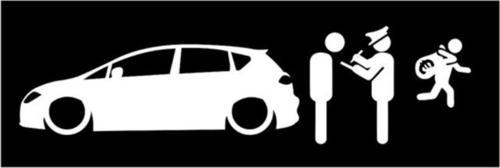 Modifiye Kovalamaca Komik Oto Sticker Yapıştırması