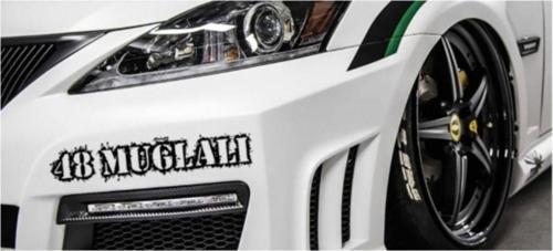 Muğlalı 48 Plaka Araba Oto Sticker Yapıştırma 2 Adet