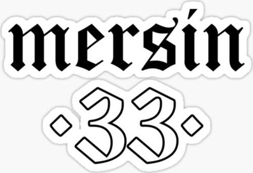 MERSİN Sticker Yapıştırma Oto Etiket 17cm