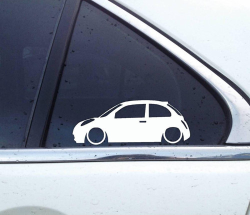Micra basık kelebek cam stickeri 2 adet