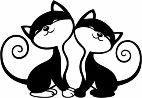 Mutlu Kediler Oto Sticker - Kedi Oto Sticker Kedi 30cm