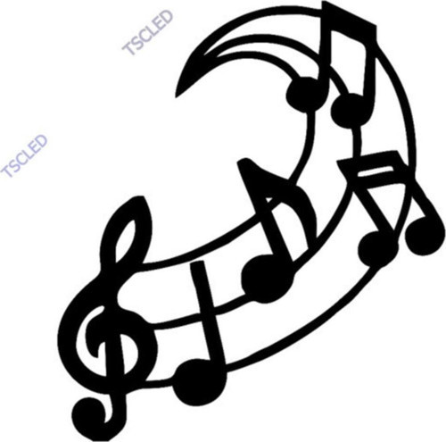 Müzik Seti Sol Anahtarı Ve Notalar Stickerı Yapıştırma 17cm