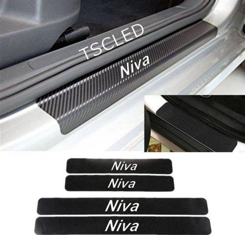 Niva Karbon Kapı Eşiği Kaplama Sticker Yapıştırma 4 lu Set zz118