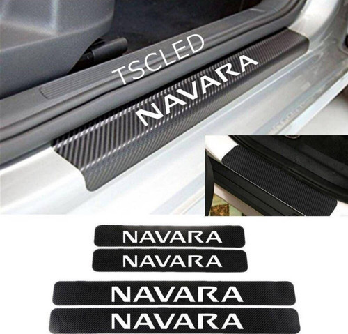 Navara Karbon Kapı Eşiği Kaplama Sticker 4 lu Set zz137