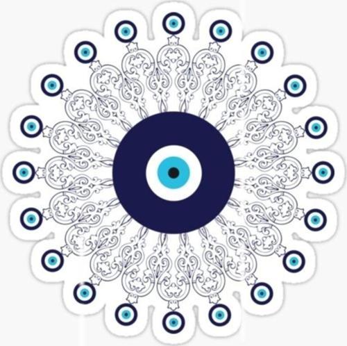 Nazar Sticker Yapıştırma Etiket Leptop Araba Cam Md30 18cm