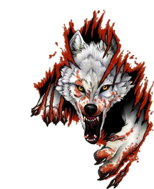 Öfkeli Kızgın Kurt Araba Sticker Oto Yapıştırması