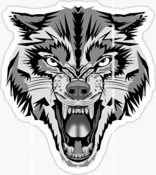 Öfkeli Kızgın Kurt Araba Sticker Oto Yapıştırması 18cm B1
