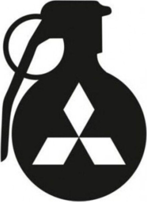 Mitsubishi Araba Komik El Bombası Sticker Yapıştırma