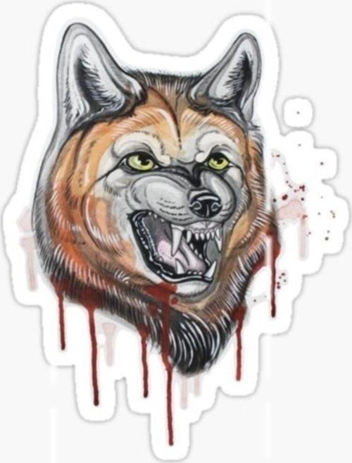 Öfkeli Kızgın Kurt Araba Sticker Oto Yapıştırması 18cm G2