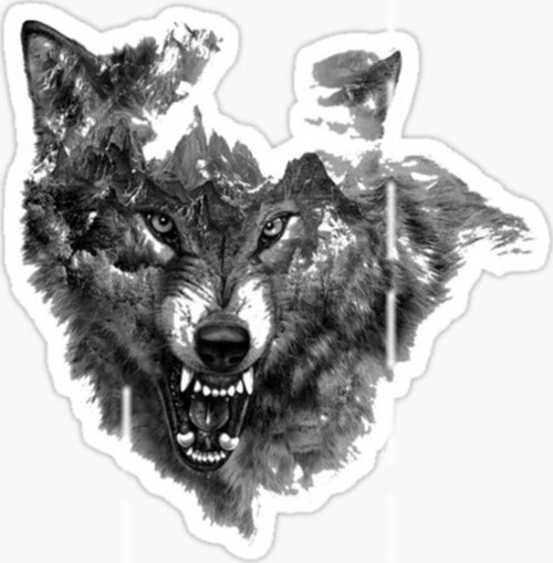Öfkeli Kızgın Kurt Araba Sticker Oto Yapıştırması 18cm S2