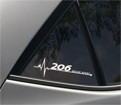 Peugeot 206 Yan Cam Sticker Oto Kapı Çıkartma 20cmx7cm