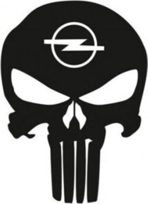 Opel Kuru Kafa Punisher Araba Sticker Yapıştırma