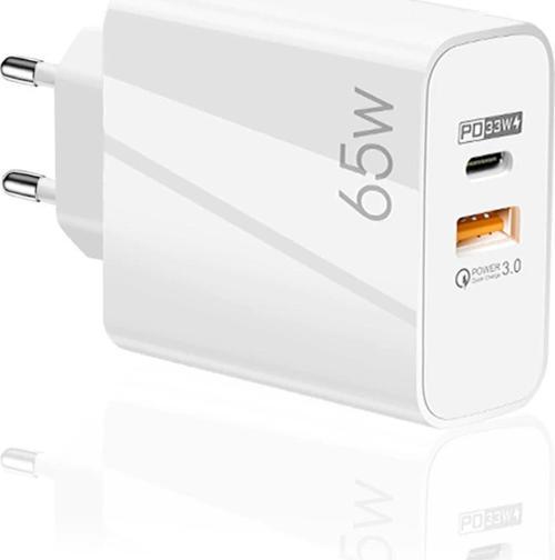 65W Usba + Pd 33W Type-C Çift Çıkışlı Quick Charger 3.0 Hızlı Şarj Aleti Başlığı