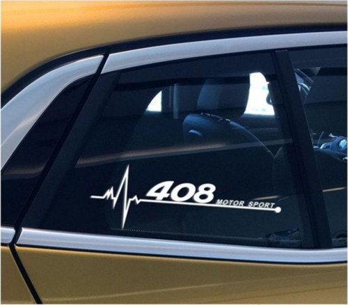 Peugeot 408 Yan Cam Sticker Oto Kapı Çıkartma 20cmx7cm